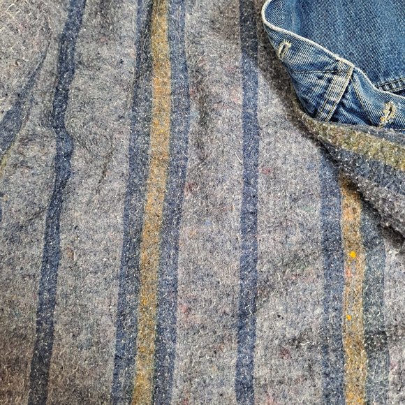 Vintage Storm Rider Lee Jean Jacket Men 46 Long Union Made Blanket Lined Denim - Picture 6 of 15